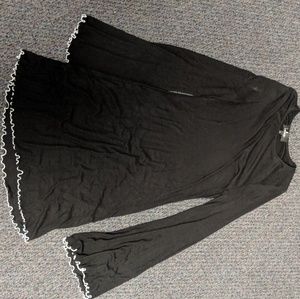 Black a-line dress with bell sleeves